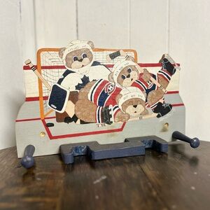 Hockey Bear Wall Hook - Toronto Maple Leafs and Montreal Canadiens